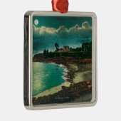 Vue de l'EauSanta Cruz、カリフォルニアの月明りの眺め メタルオーナメント (右)