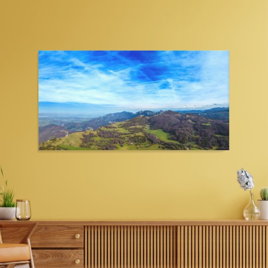 vue des montagnes de léoncel キャンバスプリント (インサイチュ (リビング))