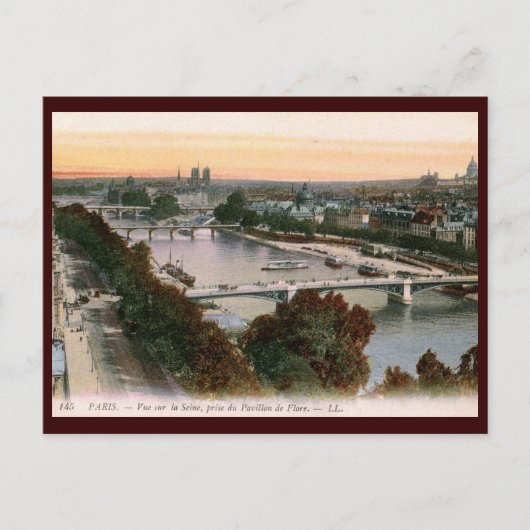 Vue sur la Seine,パリ,フランスヴィンテージ ポストカード (正面)