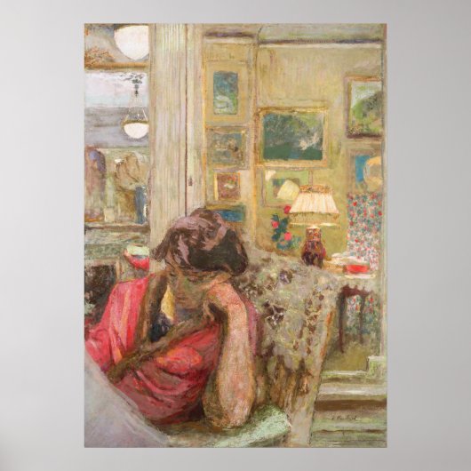 Vuillard, Woman 読's a Newspapard,夕べ，アート ポスター (正面)