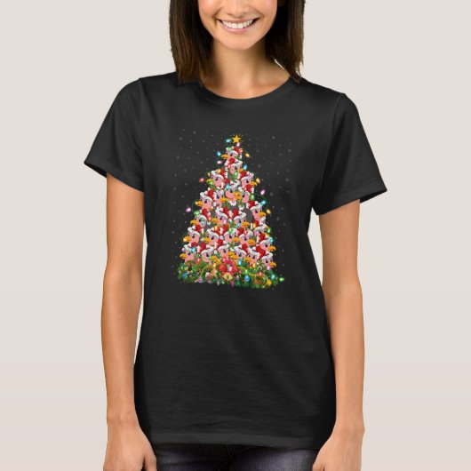 Vulture  Xmas Lights Santa Vulture Christmas Tree Tシャツ (正面)