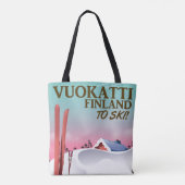 Vuokatti Finland スキーポスター トートバッグ (裏面)