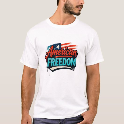 Vushii アメリカ自由 グラフィック tシャツ (正面)