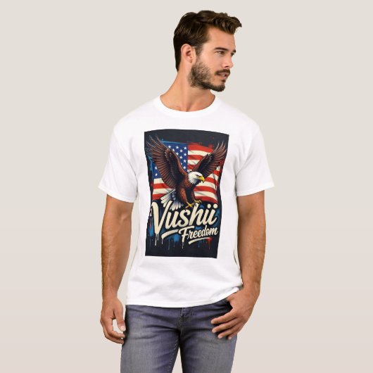 Vushii Eagle Freedom Graphic Tシャツ (正面フル)