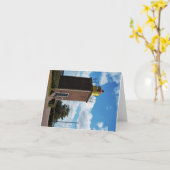 Vuurtoren voor scheepvaart in Willemstad Nederland カード (黄色い花)