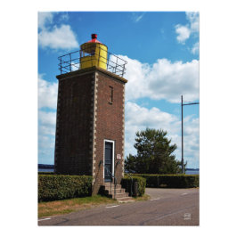 Vuurtoren voor scheepvaart in Willemstad Nederland フォトプリント