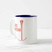 Vuvuzelaのサイズの問題のおもしろいなTシャツのデザイン ツートーンマグカップ (正面左)