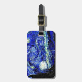 vVanゴッホの星明かりの夜ファインアート ラゲッジタグ (正面縦)
