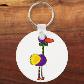 VW – ドカラフルドおもしろいバードアニメ キーホルダー (正面)
