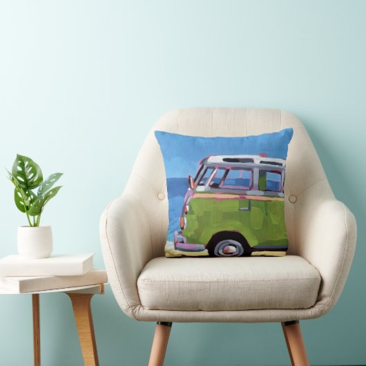 VW Van Painting - Gift for VW Lovers クッション (椅子)