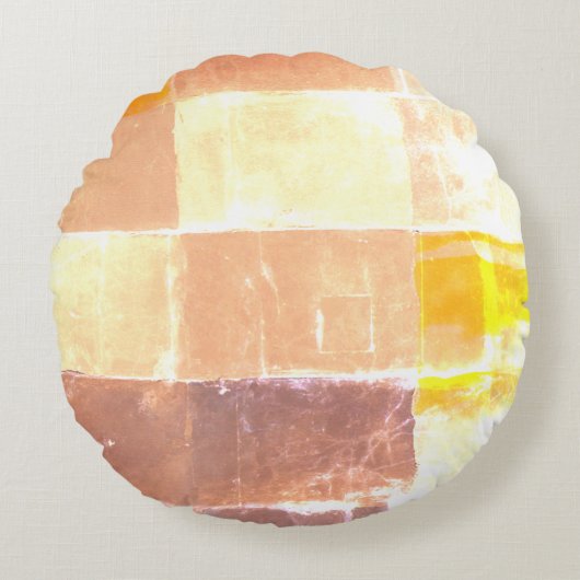 Vwndrettiイエローソフトカラー ラウンドクッション (正面)