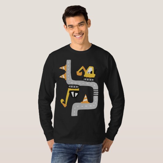 VXLS Construction Truck Excavator Concrete Mixer D Tシャツ (正面フル)