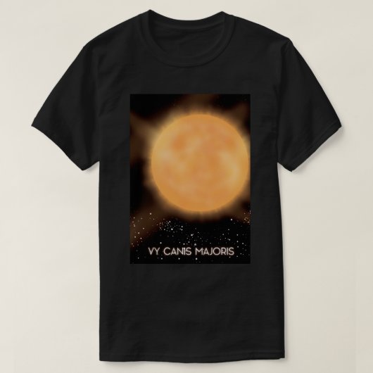VY Canis Majoris 太陽 宇宙アートポスター Tシャツ (デザイン正面)