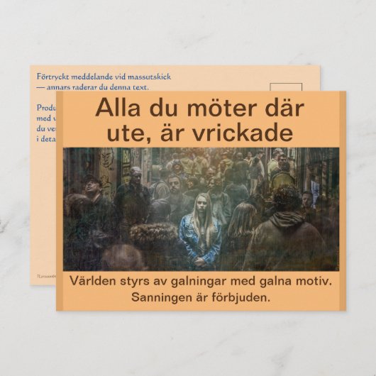 Vykort — Alla är vrickade ポストカード (正面/裏面)