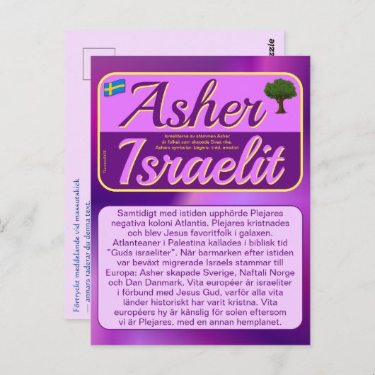 Vykort — Asher ポストカード (正面/裏面)