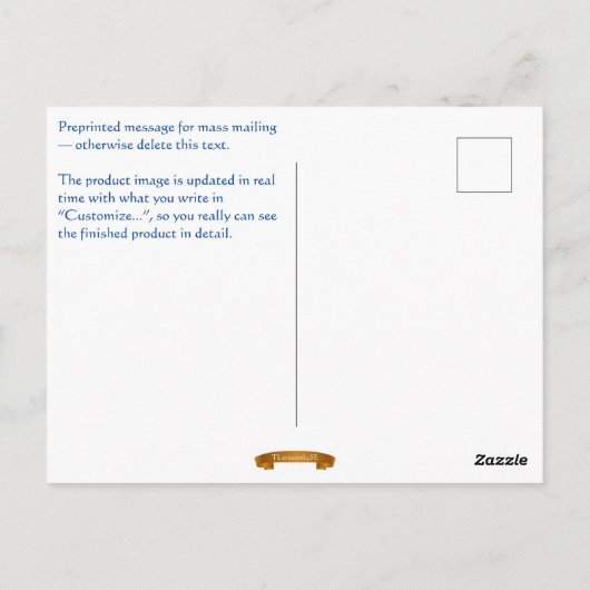 Vykort — Candle ポストカード (裏面)