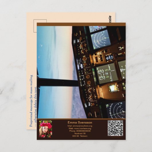 Vykort — Connect, Airplane ポストカード (正面/裏面)