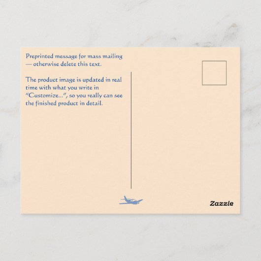 Vykort — Connect, Airplane ポストカード (裏面)