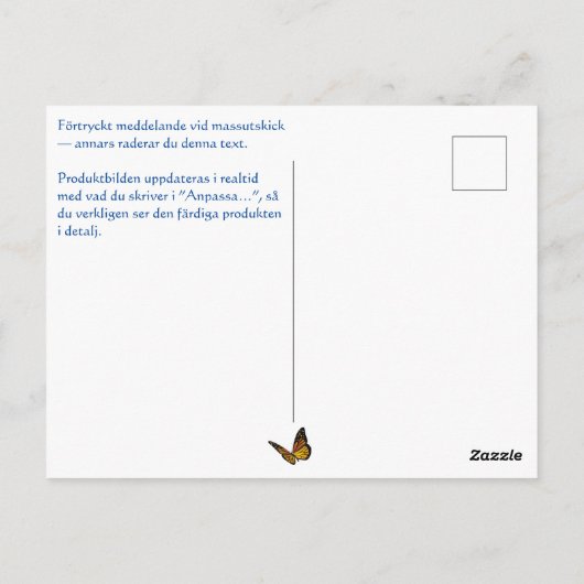 Vykort — Frihetens dörr ポストカード (裏面)