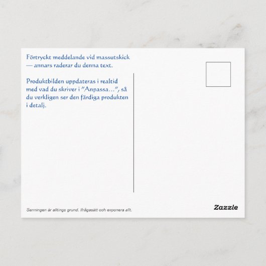 Vykort — Rebell ポストカード (裏面)