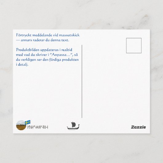 Vykort — Varen svenske ポストカード (裏面)