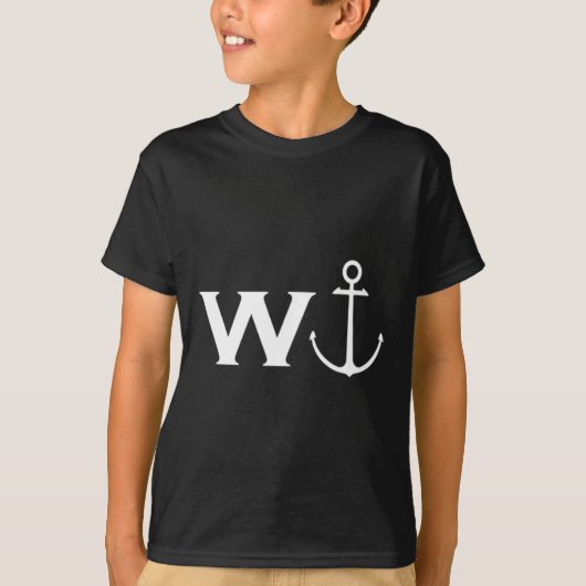 Wいかりワンカーセーリングおもしろいボート Tシャツ (正面)