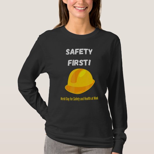 Wにおける安全衛生のための世界初の日 Tシャツ (正面)