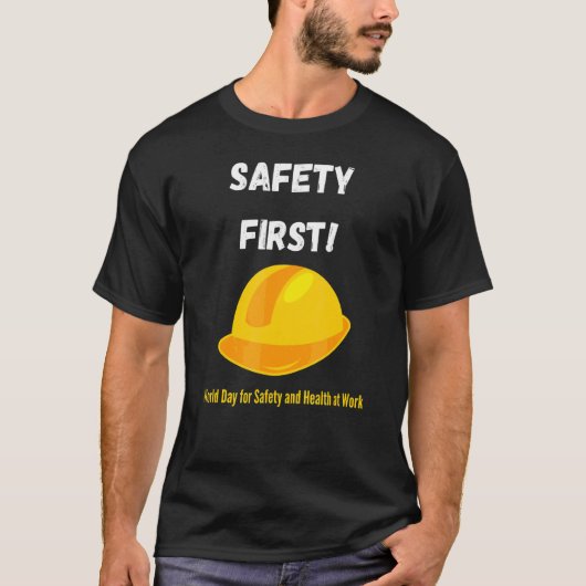 Wにおける安全衛生のための世界初の日 Tシャツ (正面)