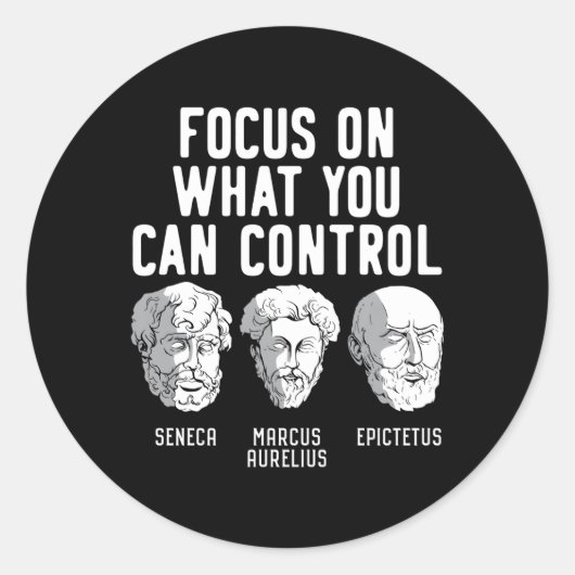 Wに焦点を合わせるストイック引用文ストイシズム ラウンドシール (正面)