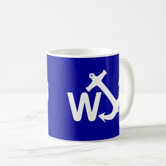 WのいかりのWanchorの冗談のおもしろいなギフト コーヒーマグカップ (正面右)