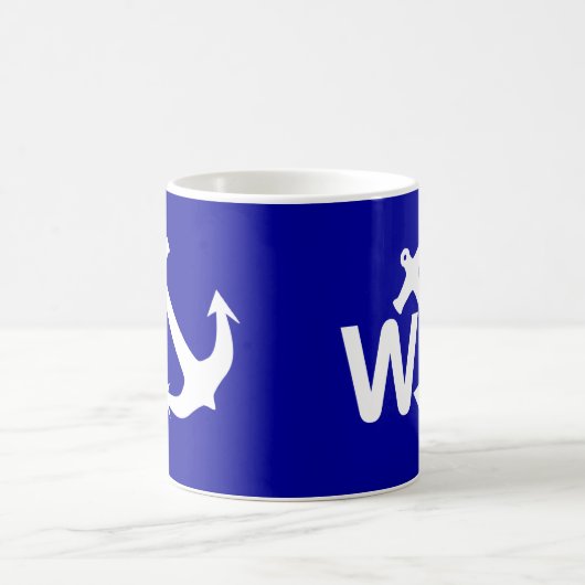 WのいかりのWanchorの冗談のおもしろいなギフト コーヒーマグカップ (中央)