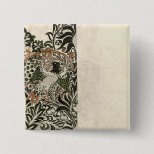 wのための未完成の「鳥およびつる植物」の版れんがのデザイン 缶バッジ (正面)