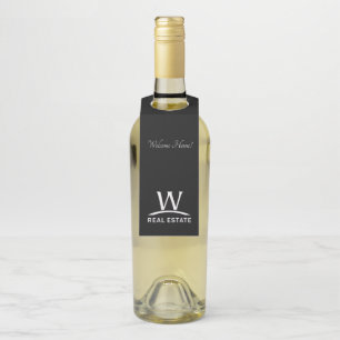Wの不動産のワイン・ボトルつば-歓迎された家 ボトルネックタグ