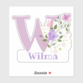 Wの文字で名前Wilmaのステッカーカットアウト シール (シート)