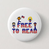 wの棒の子供にボタン、2つの形、6つのサイズを読むために放して下さい 缶バッジ (正面)