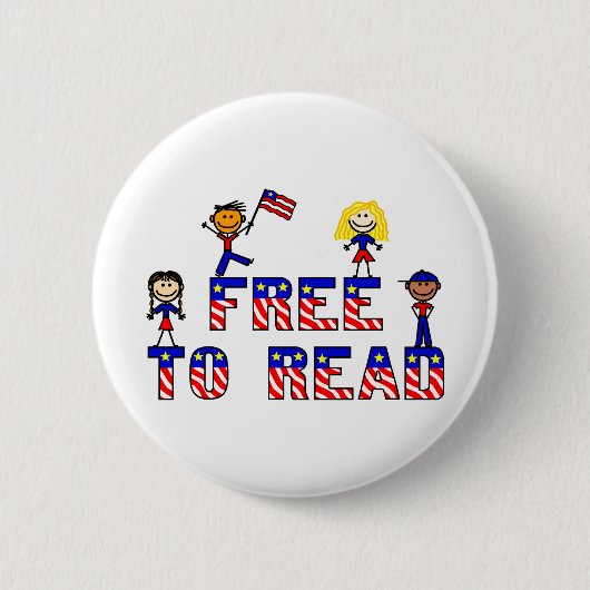 wの棒の子供にボタン、2つの形、6つのサイズを読むために放して下さい 缶バッジ (正面)