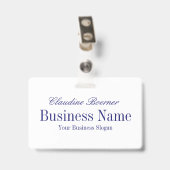 wの銀を黒くする白いwの真夜中の青い逆 バッジ (裏面 (クリップ付))