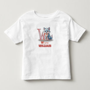 Wはウィリアムの略 - カスタム幼児名Tシャツ トドラーTシャツ