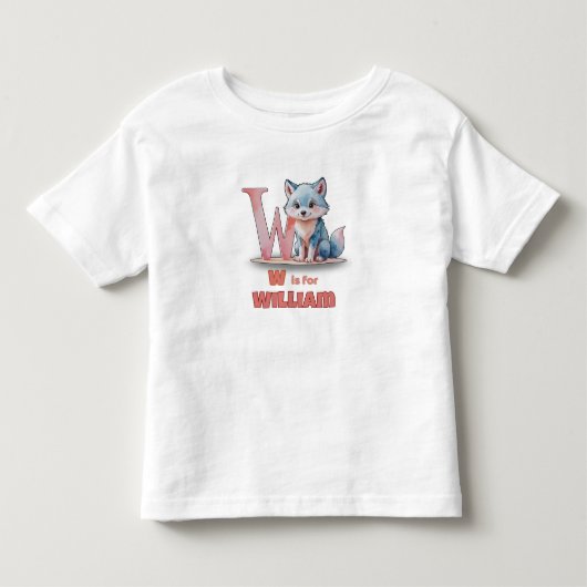 Wはウィリアムの略 - カスタム幼児名Tシャツ トドラーTシャツ (正面)