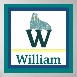 Wはウォレスとボーイネームのウォールアート子供へ ポスター