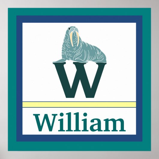 Wはウォレスとボーイネームのウォールアート子供へ ポスター (正面)