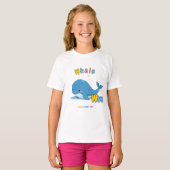 「WはクジラのW」アルファベットTシャツ - Grow Every Day Tシャツ (正面フル)