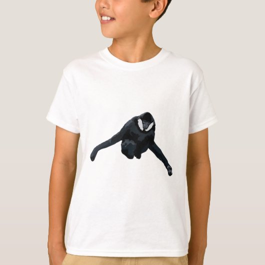 Wは白い生意気なギボン向け Tシャツ (正面)