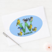 WはWarbler用 楕円形シール (封筒)