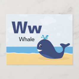WはWhale用 – アルファベットフラッシュカード ポストカード