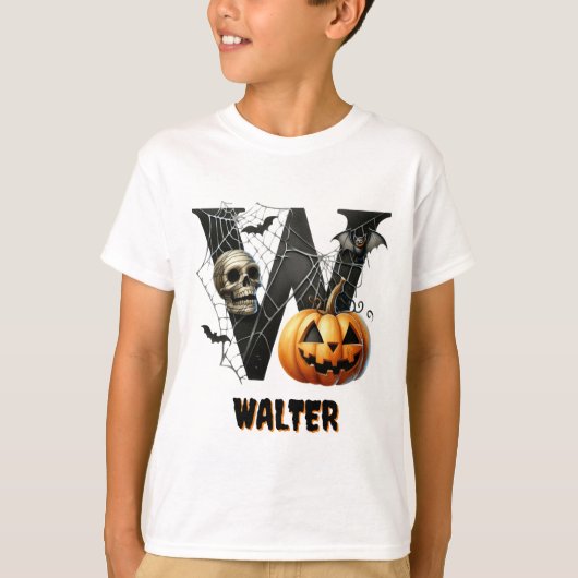 Wイニシャルトリックハロウィーン Tシャツ (正面)
