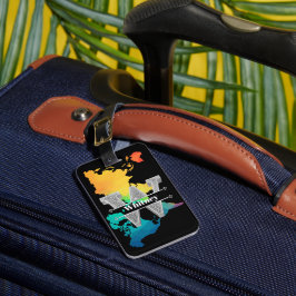 Wイニシャルパーソナライズされたシルバーモノグラムあなたの名前 ラゲッジタグ