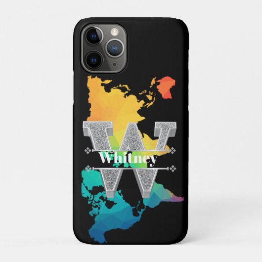 Wイニシャルパーソナライズされたシルバーモノグラムあなたの名前 Case-Mate iPhoneケース (裏)