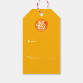 Wドッグペーパーカット2018 OWギフト中国のラベル ギフトタグ (裏面)