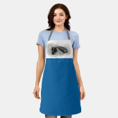 Wバッファロー中国のオックスイヤー〔占星術の〕十二宮図選択カラーAoA エプロン (着用した状態)
